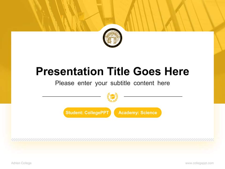 Adrian College National Scholarship Defense PPT Template4:3 ratio PPT effect preview image4