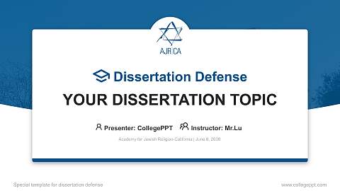 Academy for Jewish Religion-California Graduation Thesis Defense PPT Template
