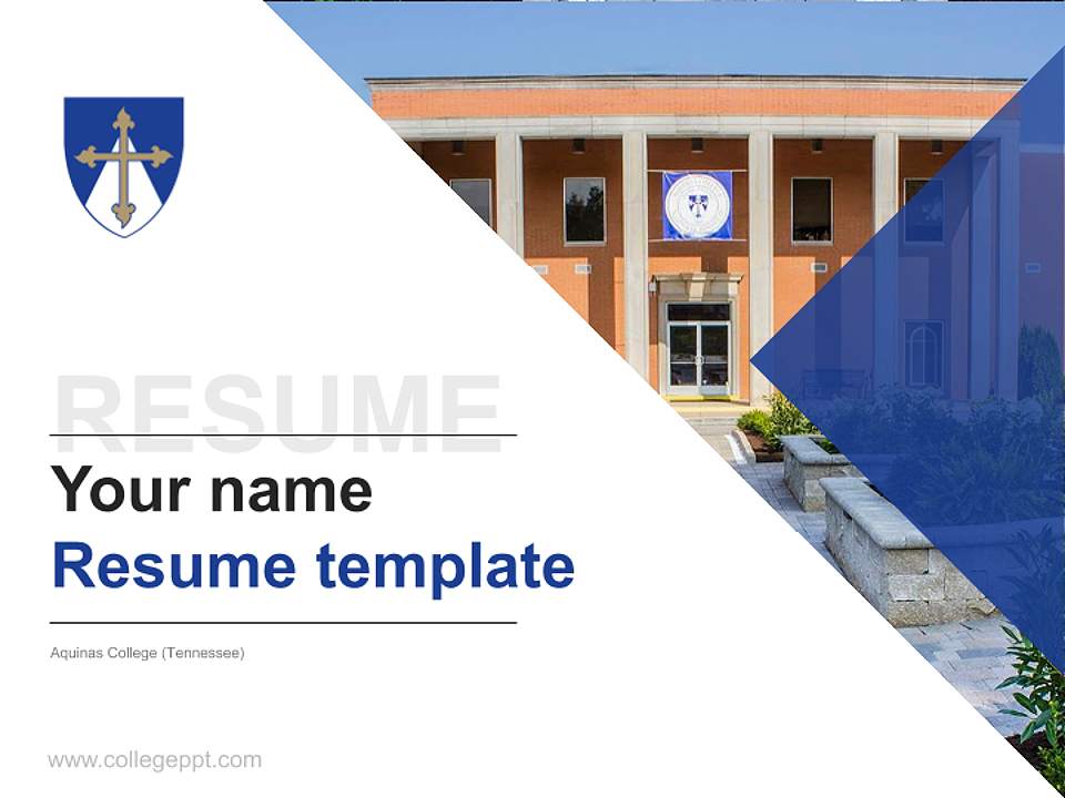 Aquinas College (Tennessee) Resume PPT Template4:3 ratio PPT effect preview image5