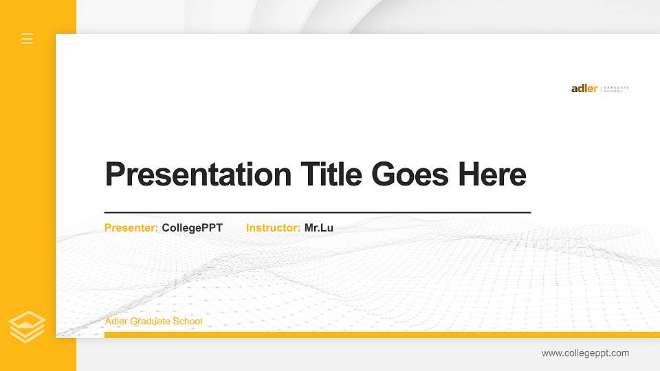 Adler Graduate School Thesis Proposal/Graduation Defense PPT Template16:9 ratio PPT effect preview image