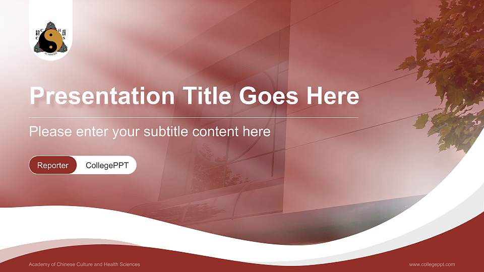 Academy of Chinese Culture and Health Sciences Lecture Sharing and Networking Event PPT Template16:9 ratio PPT effect preview image