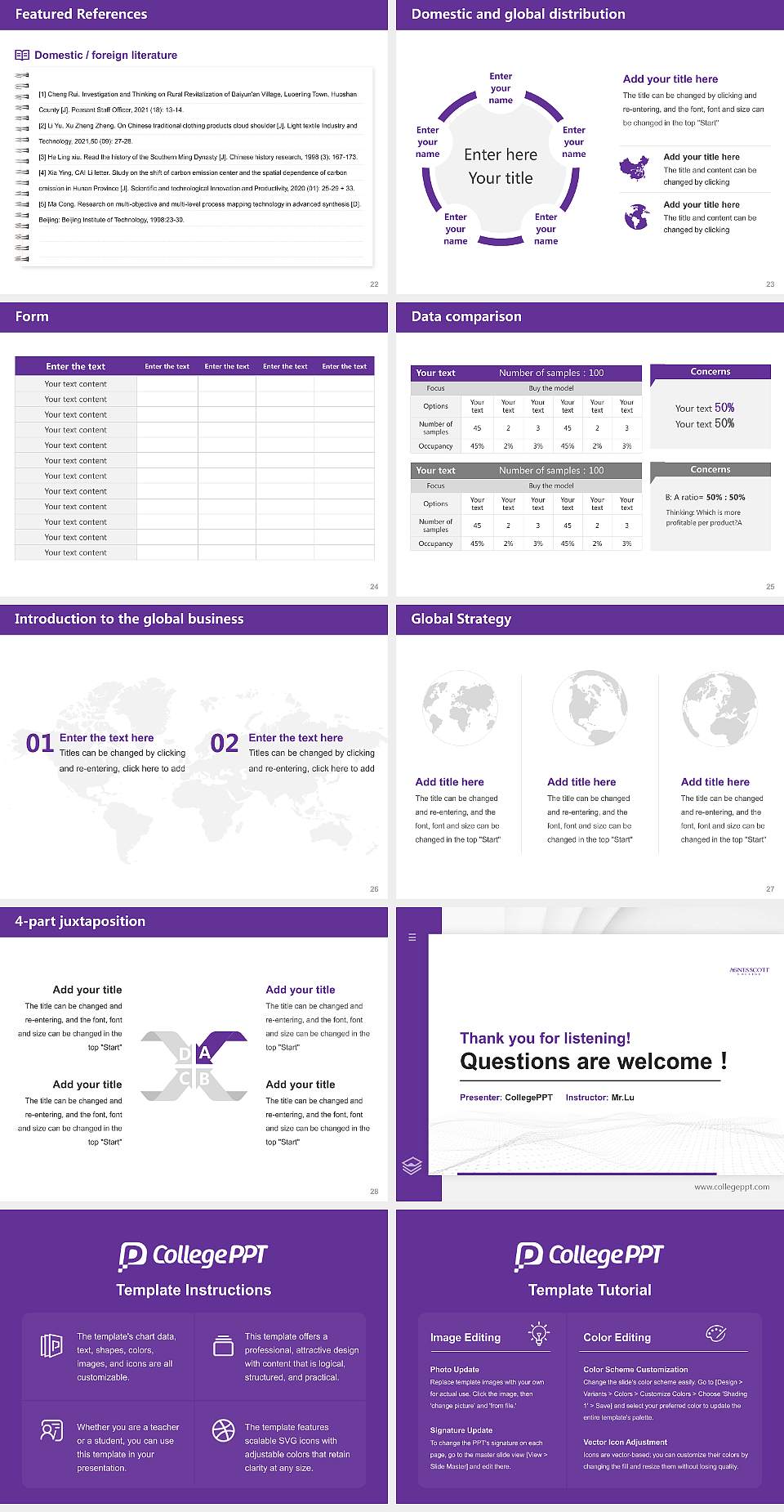 Agnes Scott College Thesis Proposal/Graduation Defense PPT Template4:3 ratio PPT effect preview image4