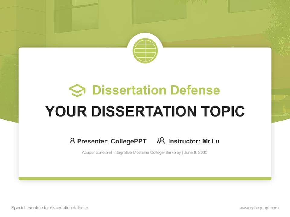 Acupuncture and Integrative Medicine College-Berkeley Graduation Thesis Defense PPT Template4:3 ratio PPT effect preview image7