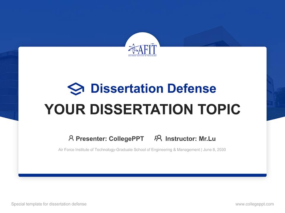 Air Force Institute of Technology-Graduate School of Engineering & Management Graduation Thesis Defense PPT Template4:3 ratio PPT effect preview image7