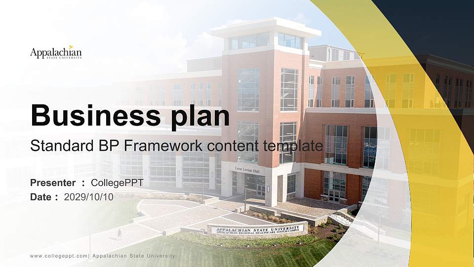 Appalachian State University Competition/Entrepreneurship Contest PPT Template16:9 ratio PPT effect preview image