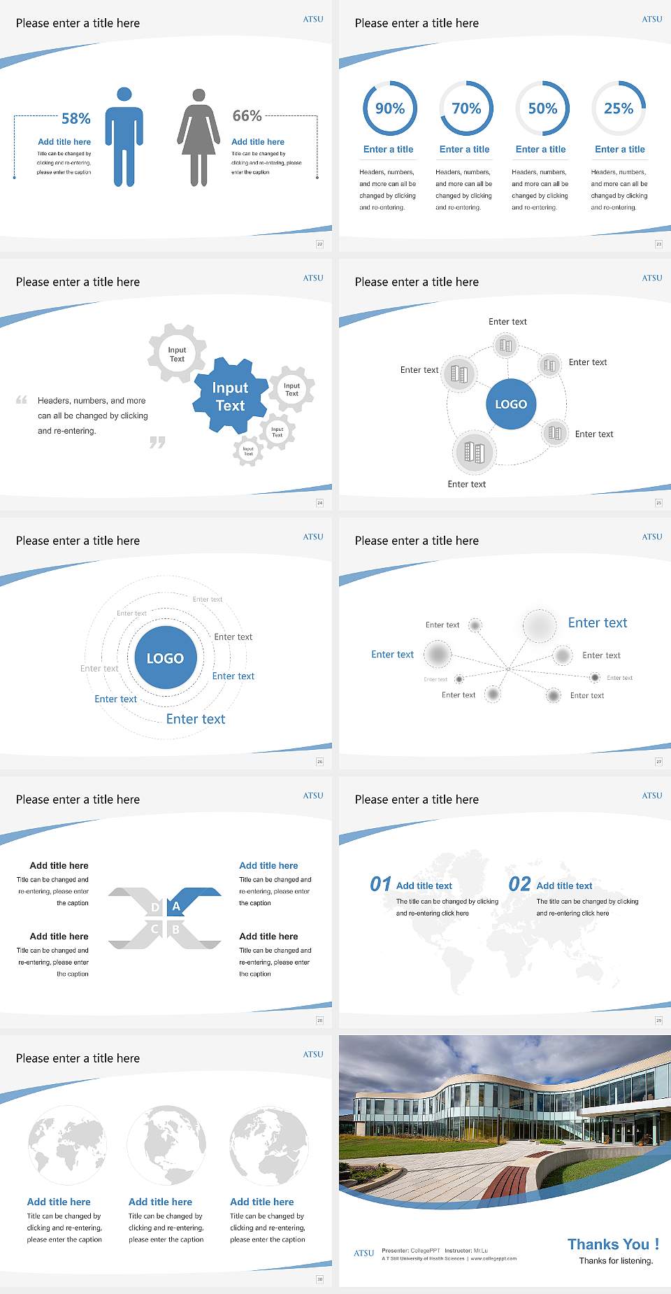 A T Still University of Health Sciences Course/Courseware Creation PPT Template4:3 ratio PPT effect preview image4