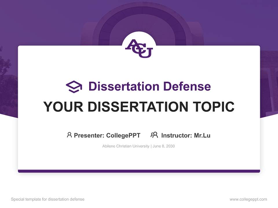 Abilene Christian University Graduation Thesis Defense PPT Template4:3 ratio PPT effect preview image7