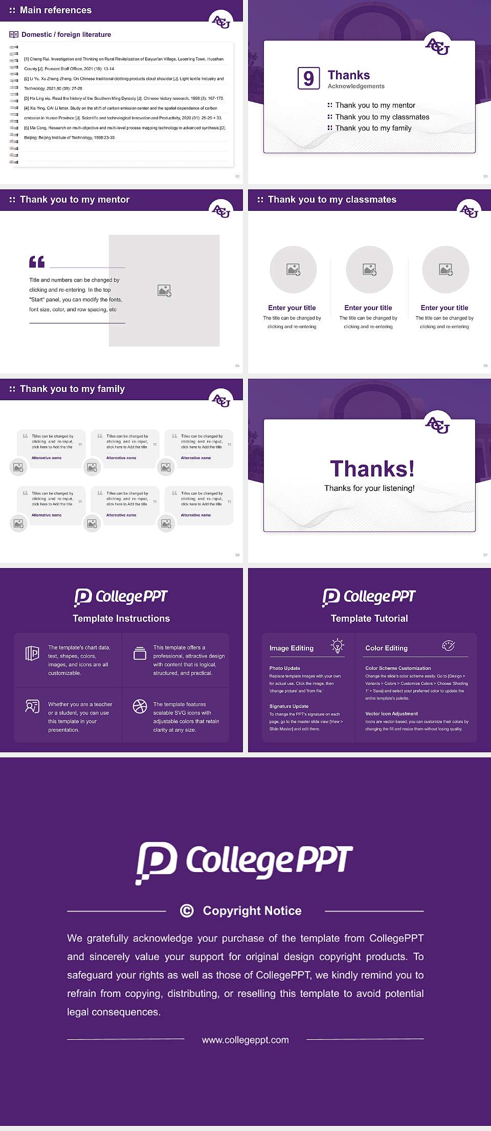 Abilene Christian University Graduation Thesis Defense PPT Template4:3 ratio PPT effect preview image7