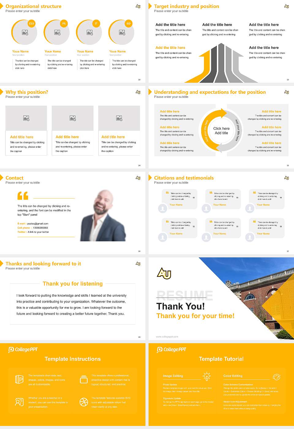 Adelphi University Resume PPT Template16:9 ratio PPT effect preview image4