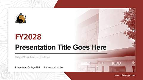 Academy of Chinese Culture and Health Sciences Academic Presentation/Research Findings Report PPT Template