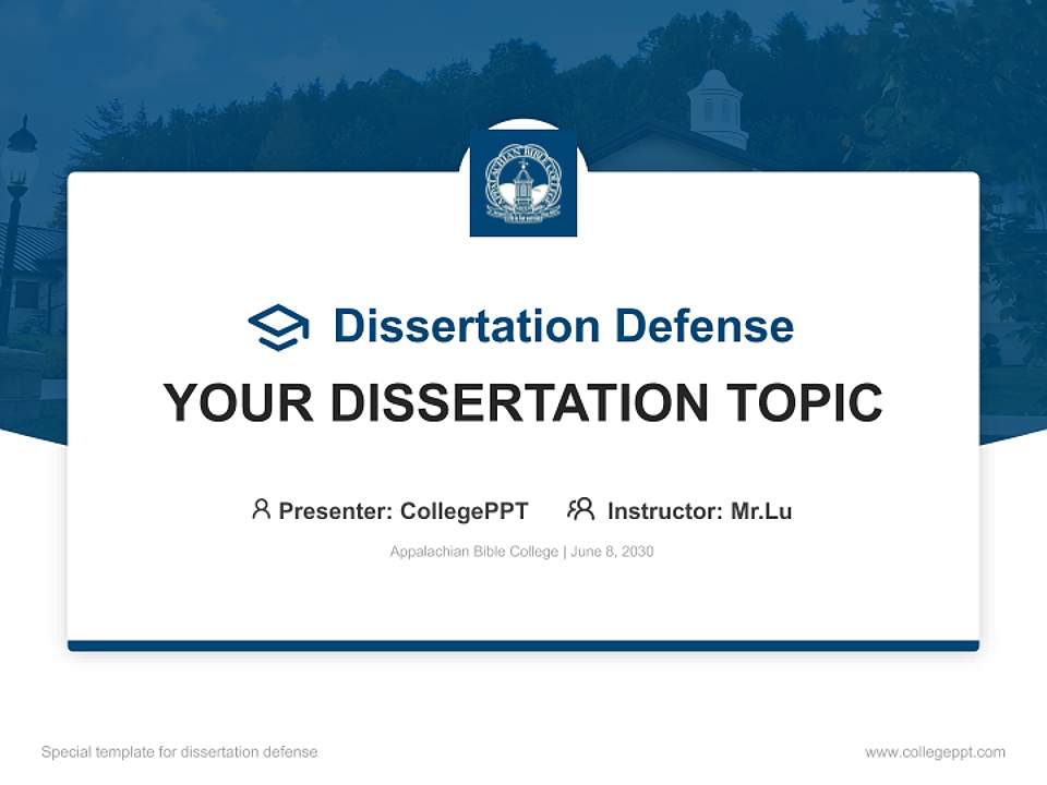 Appalachian Bible College Graduation Thesis Defense PPT Template4:3 ratio PPT effect preview image7