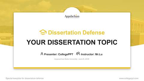 Appalachian State University Graduation Thesis Defense PPT Template