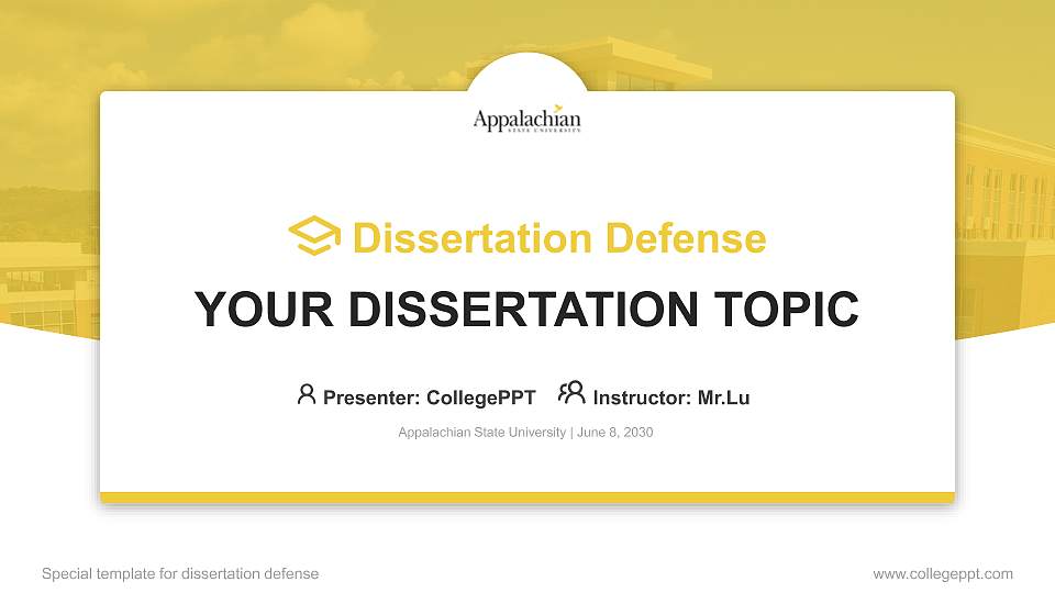 Appalachian State University Graduation Thesis Defense PPT Template16:9 ratio PPT effect preview image
