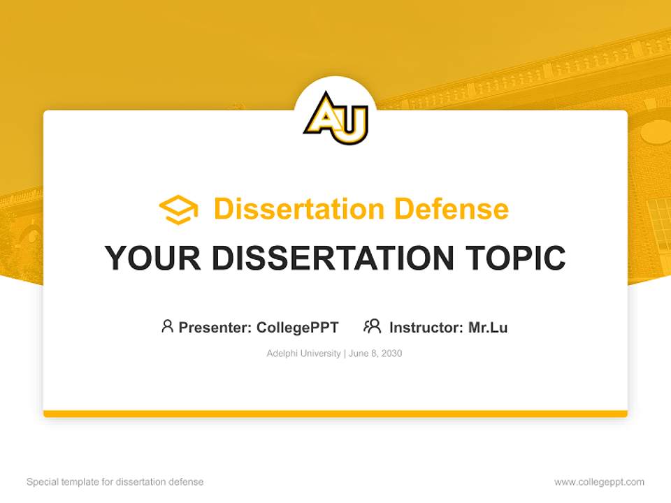 Adelphi University Graduation Thesis Defense PPT Template4:3 ratio PPT effect preview image7