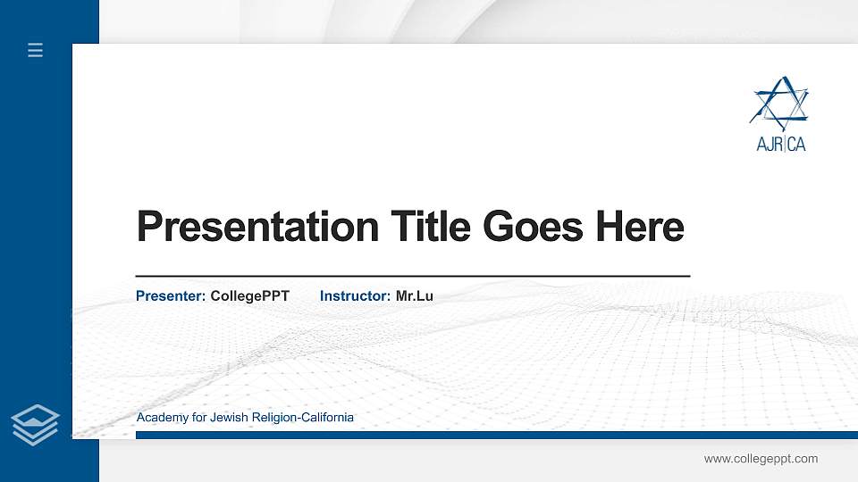 Academy for Jewish Religion-California Thesis Proposal/Graduation Defense PPT Template16:9 ratio PPT effect preview image