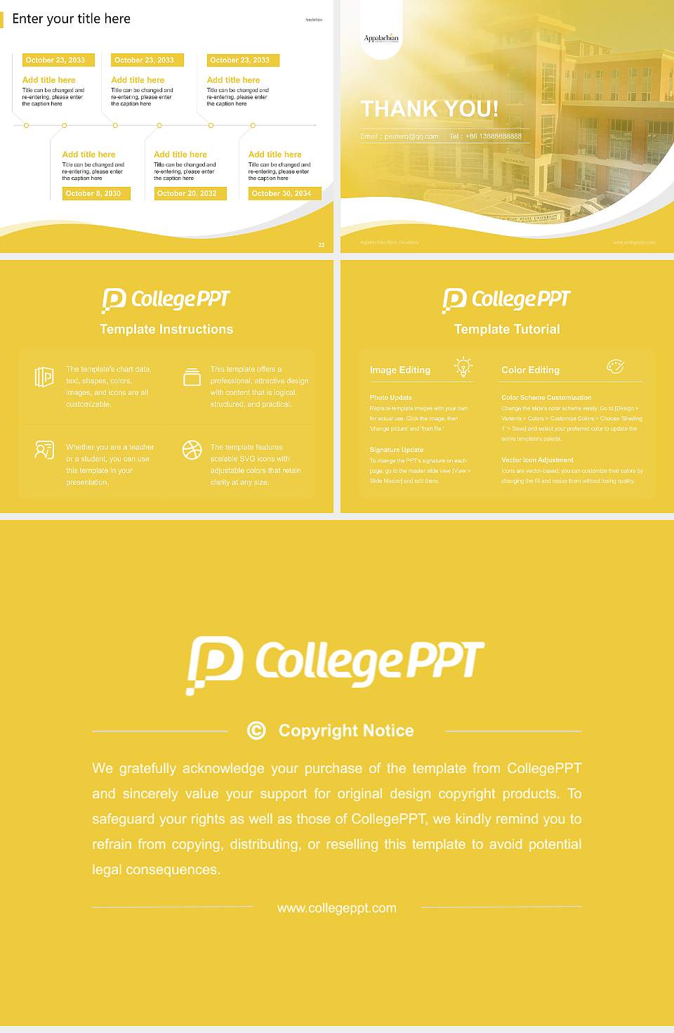 Appalachian State University Lecture Sharing and Networking Event PPT Template4:3 ratio PPT effect preview image4