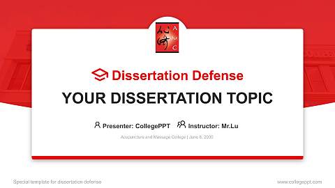 Acupuncture and Massage College Graduation Thesis Defense PPT Template