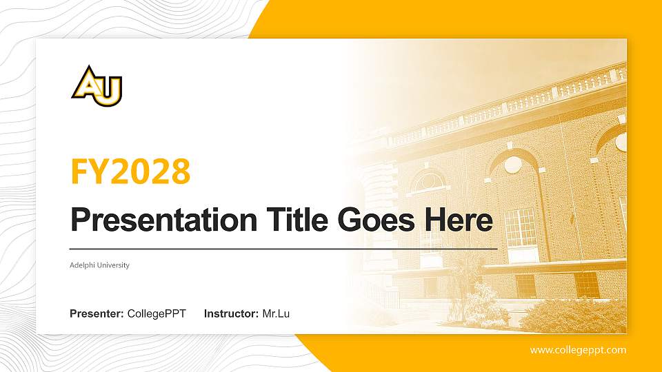 Adelphi University Academic Presentation/Research Findings Report PPT Template16:9 ratio PPT effect preview image