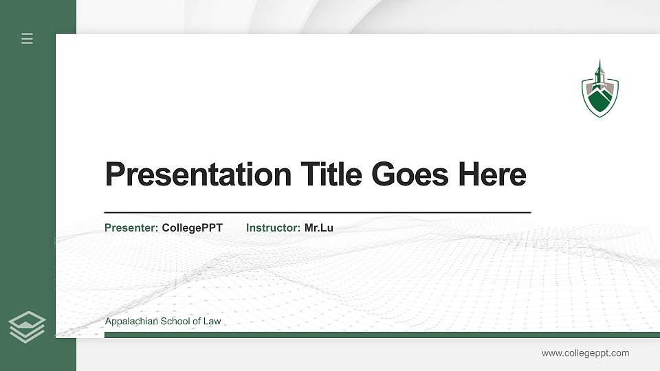 Appalachian School of Law Thesis Proposal/Graduation Defense PPT Template16:9 ratio PPT effect preview image