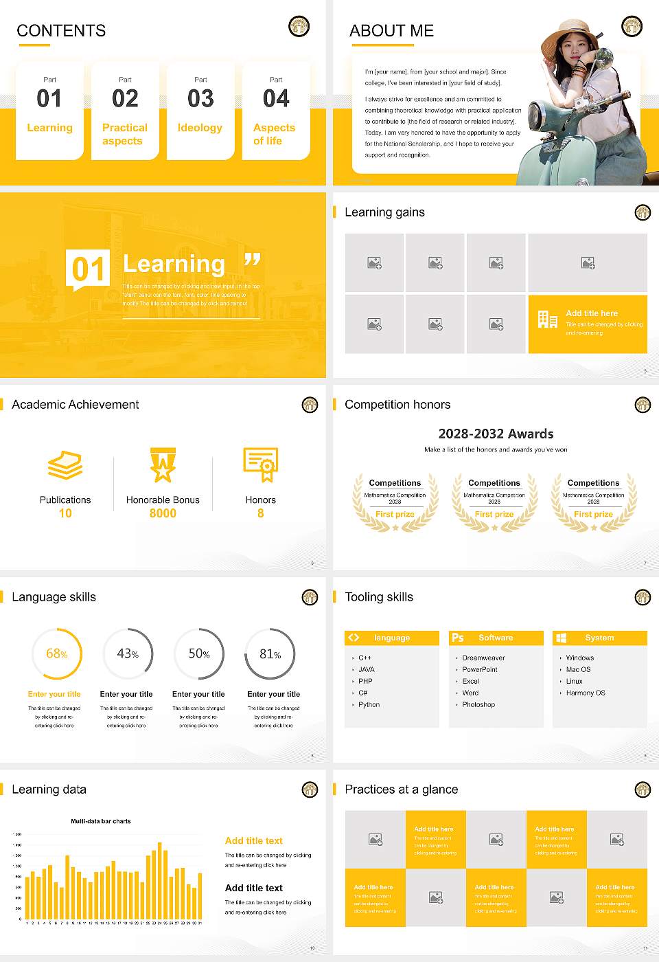 Adrian College National Scholarship Defense PPT Template16:9 ratio PPT effect preview image2