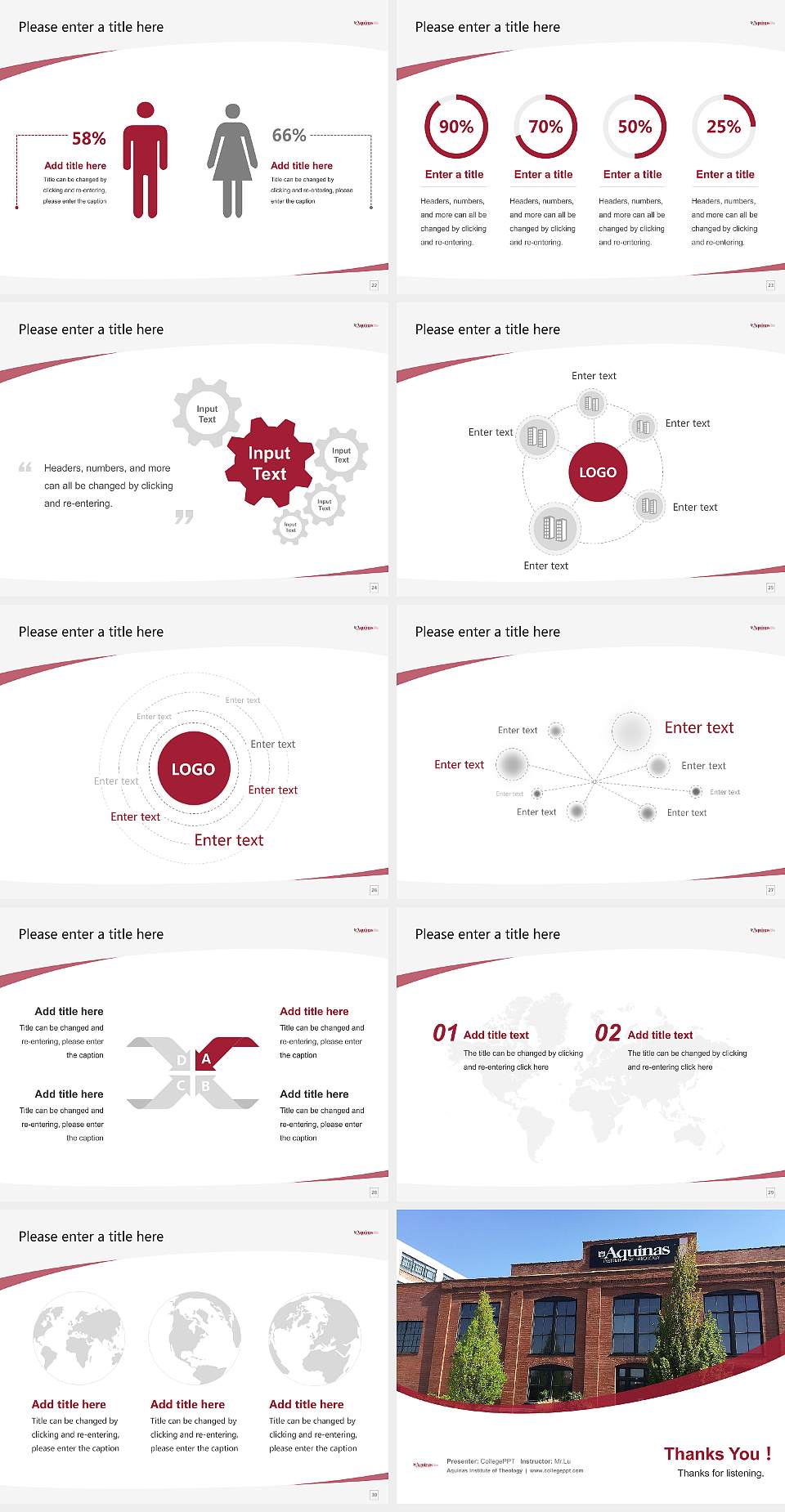 Aquinas Institute of Theology Course/Courseware Creation PPT Template4:3 ratio PPT effect preview image4