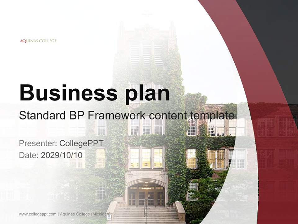 Aquinas College (Michigan) Competition/Entrepreneurship Contest PPT Template4:3 ratio PPT effect preview image9