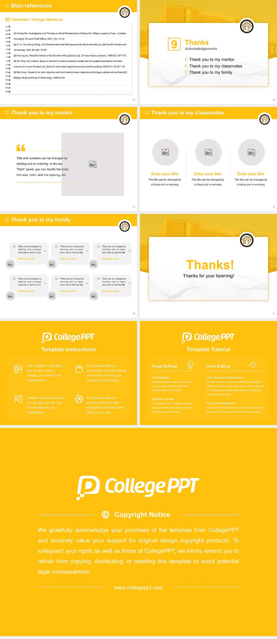 Adrian College Graduation Thesis Defense PPT Template4:3 ratio PPT effect preview image7