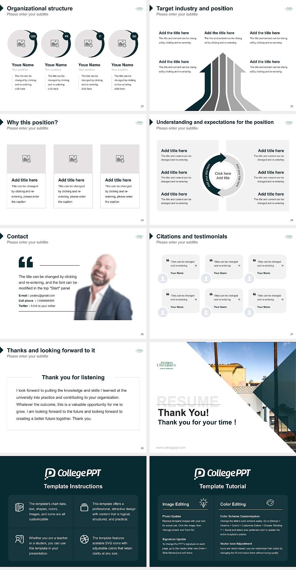 Antioch University-Santa Barbara Resume PPT Template4:3 ratio PPT effect preview image4