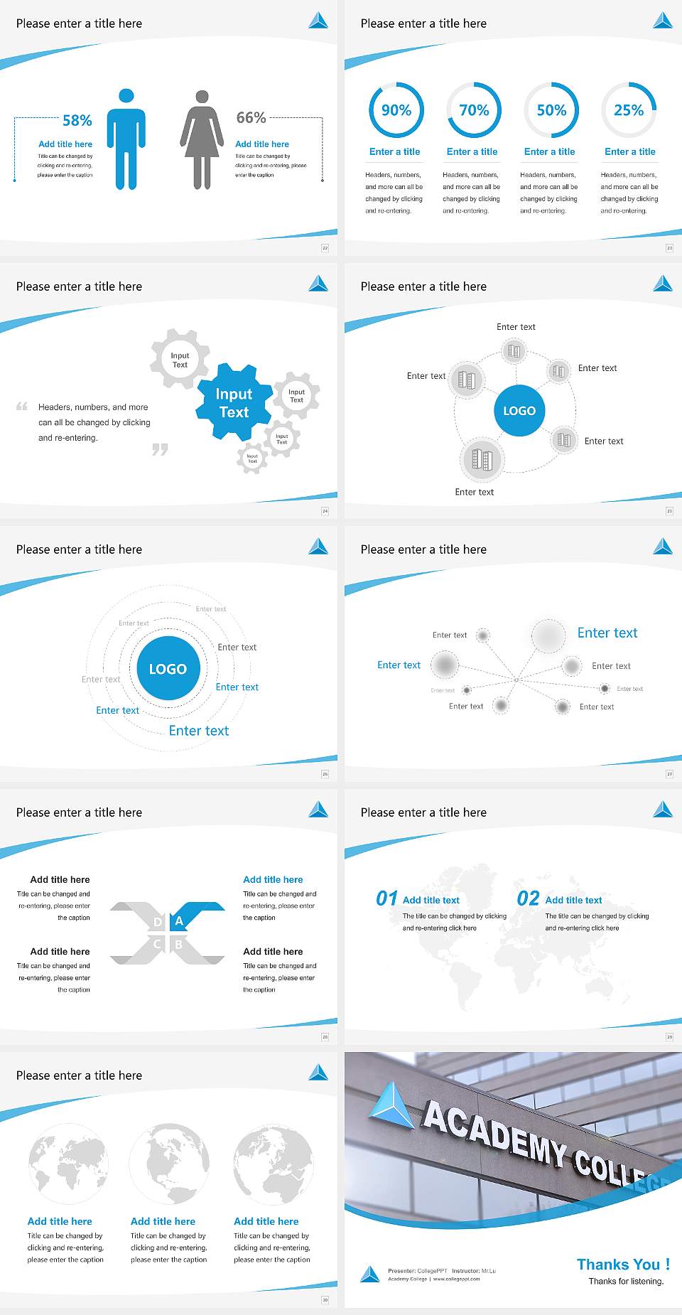 Academy College Course/Courseware Creation PPT Template4:3 ratio PPT effect preview image4
