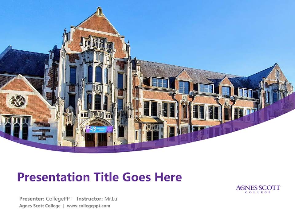 Agnes Scott College Course/Courseware Creation PPT Template4:3 ratio PPT effect preview image5