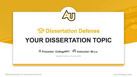 Adelphi University Graduation Thesis Defense PPT Template
