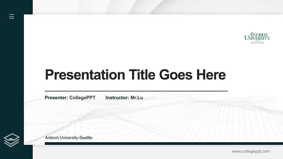 Antioch University-Seattle Thesis Proposal/Graduation Defense PPT Template16:9 ratio PPT effect preview image