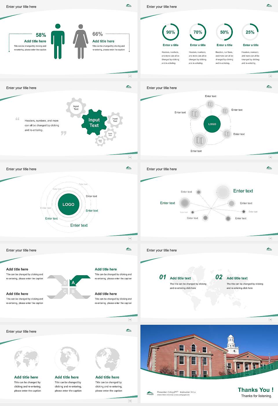 Adams State University Course/Courseware Creation PPT Template16:9 ratio PPT effect preview image4