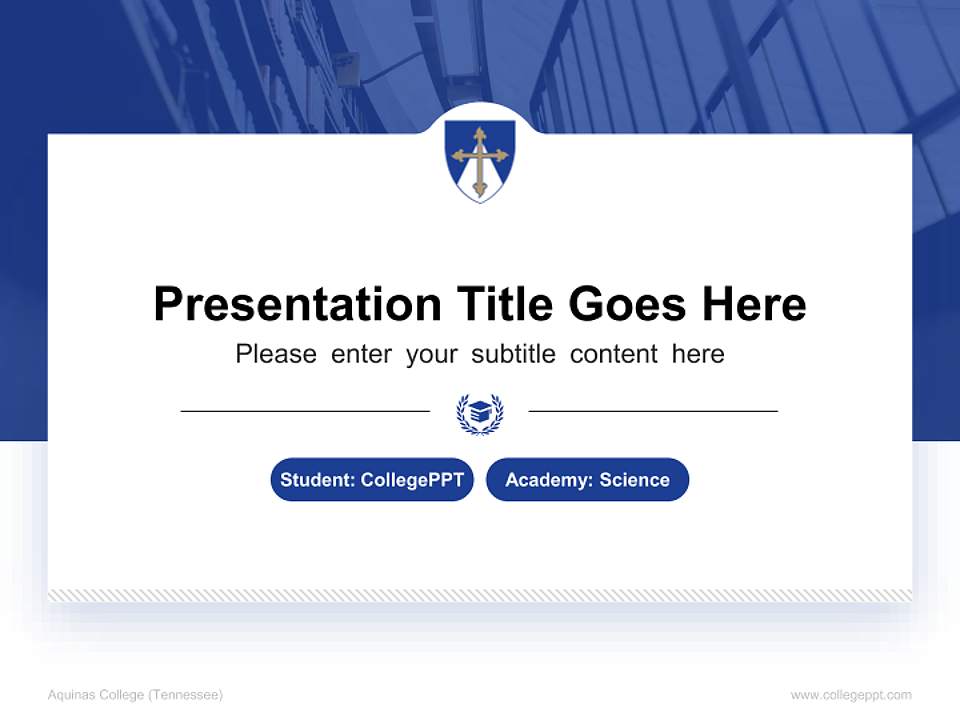Aquinas College (Tennessee) National Scholarship Defense PPT Template4:3 ratio PPT effect preview image4