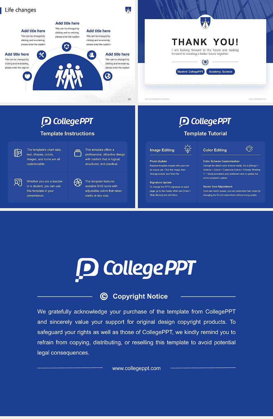 Aquinas College (Tennessee) National Scholarship Defense PPT Template4:3 ratio PPT effect preview image4