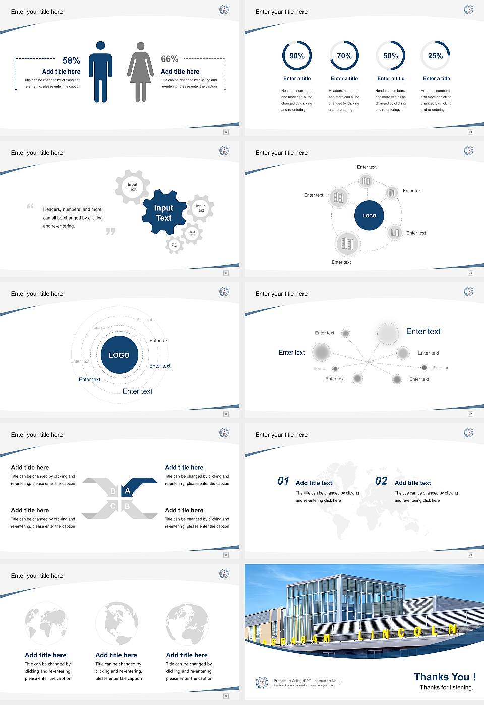 Abraham Lincoln University Course/Courseware Creation PPT Template16:9 ratio PPT effect preview image4