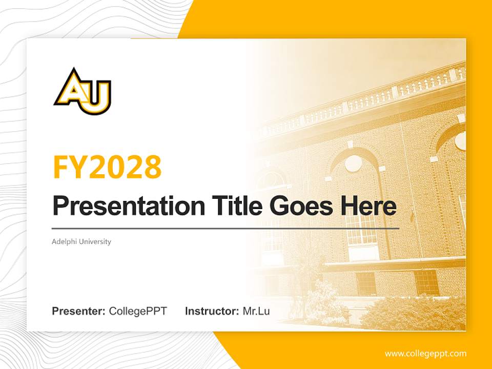 Adelphi University Academic Presentation/Research Findings Report PPT Template4:3 ratio PPT effect preview image5