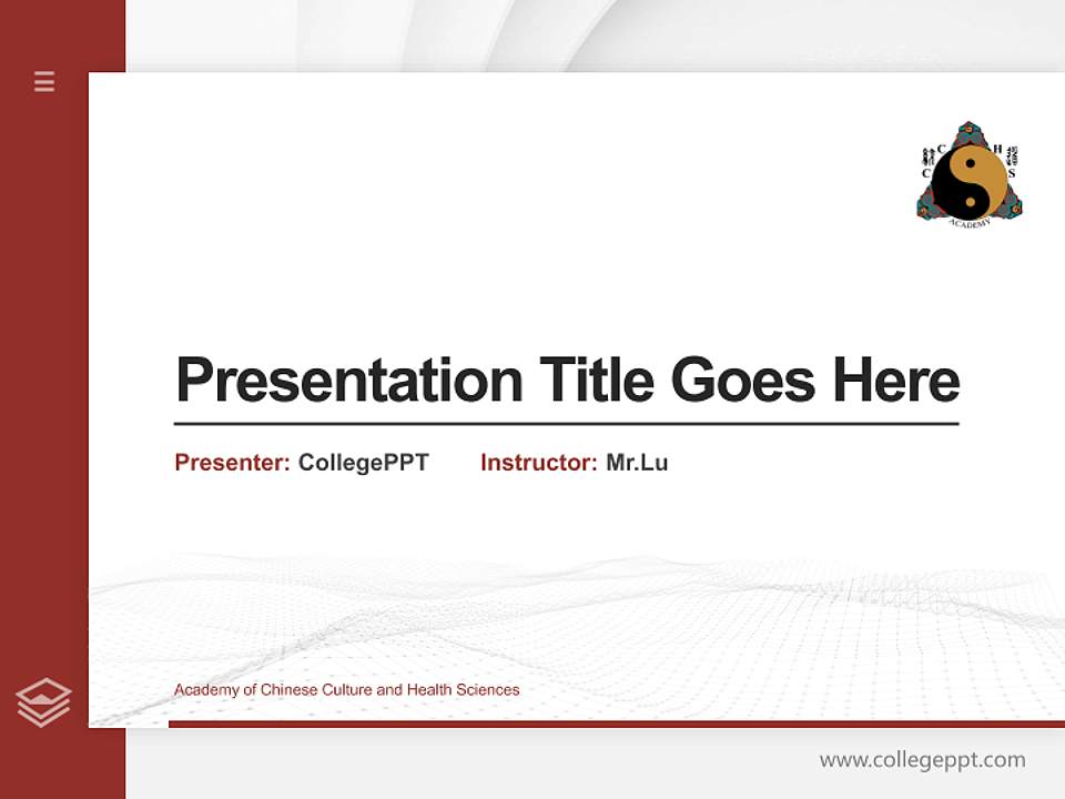 Academy of Chinese Culture and Health Sciences Thesis Proposal/Graduation Defense PPT Template4:3 ratio PPT effect preview image5