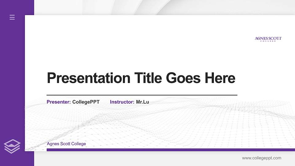 Agnes Scott College Thesis Proposal/Graduation Defense PPT Template16:9 ratio PPT effect preview image