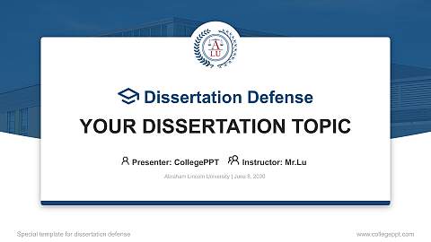 Abraham Lincoln University Graduation Thesis Defense PPT Template