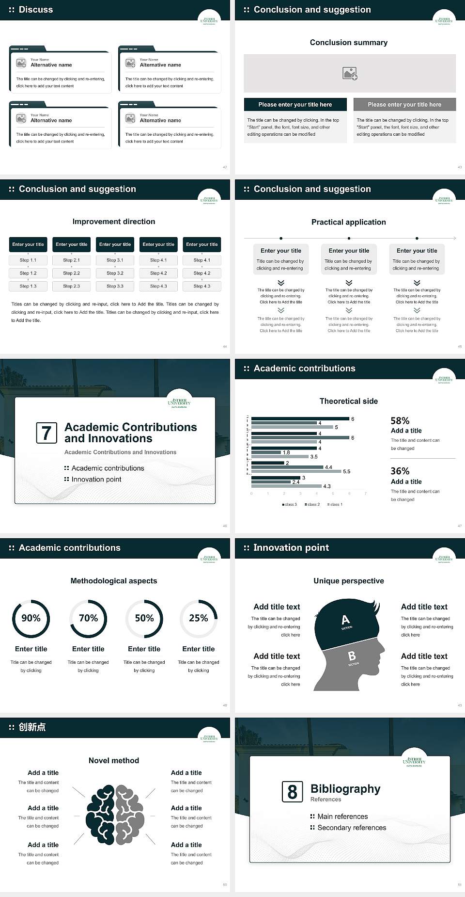 Antioch University-Santa Barbara Graduation Thesis Defense PPT Template4:3 ratio PPT effect preview image6