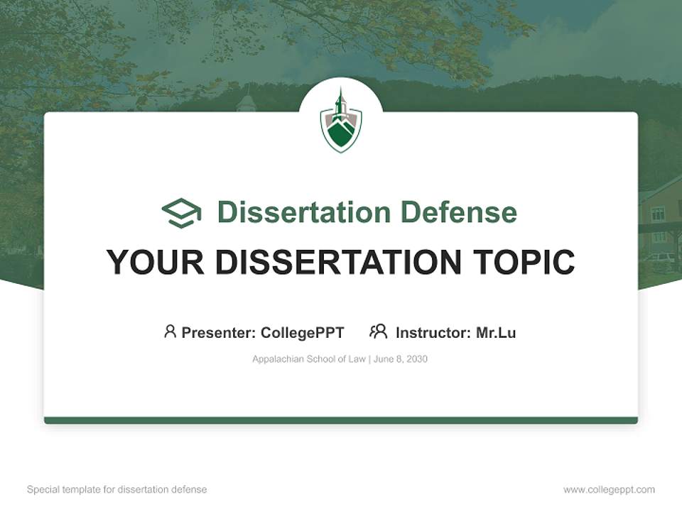 Appalachian School of Law Graduation Thesis Defense PPT Template4:3 ratio PPT effect preview image7