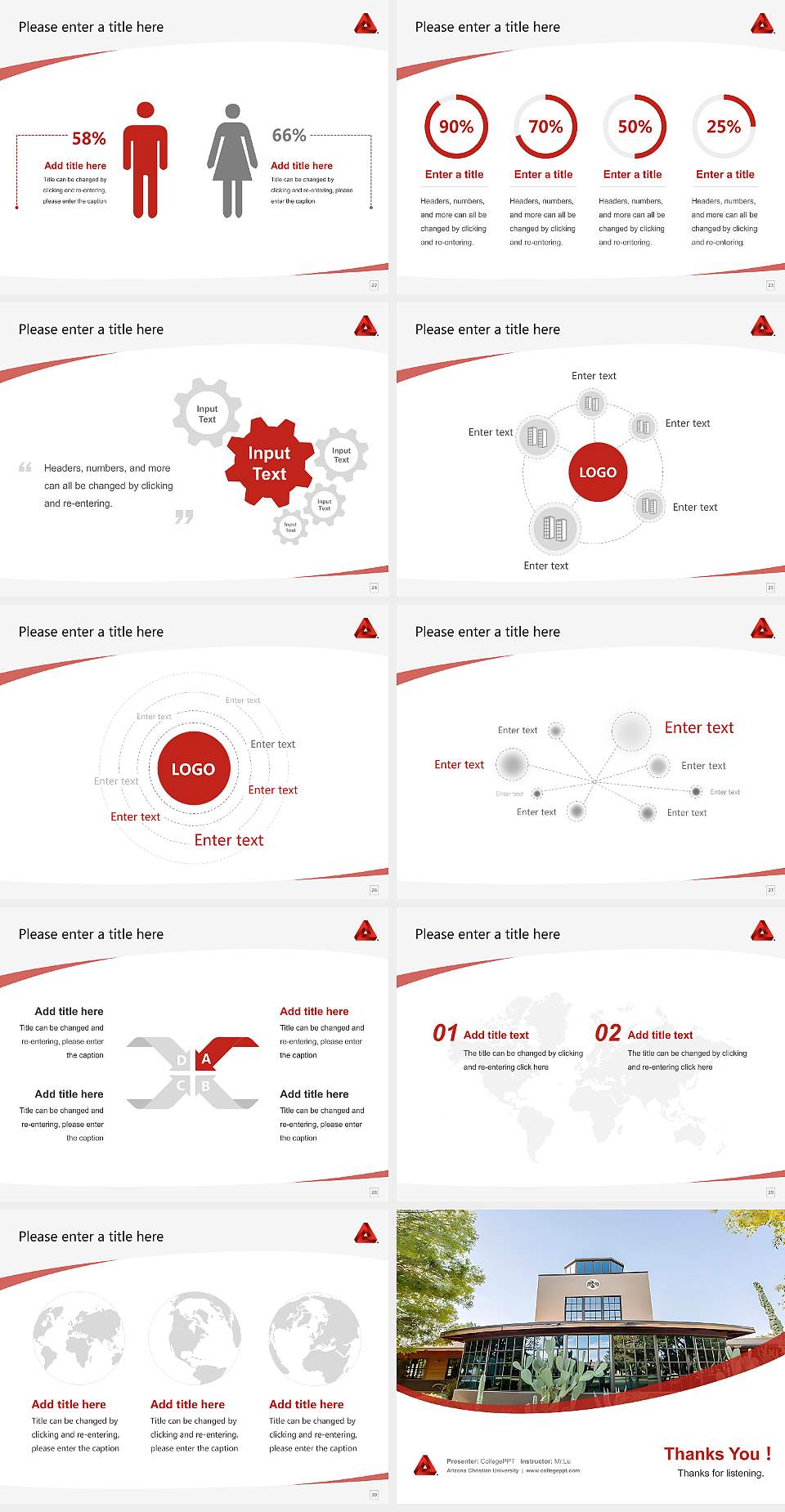 Arizona Christian University Course/Courseware Creation PPT Template4:3 ratio PPT effect preview image4