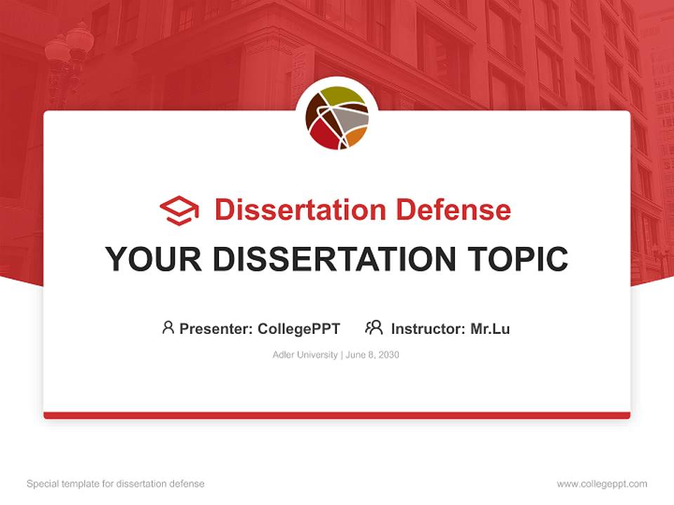 Adler University Graduation Thesis Defense PPT Template4:3 ratio PPT effect preview image7