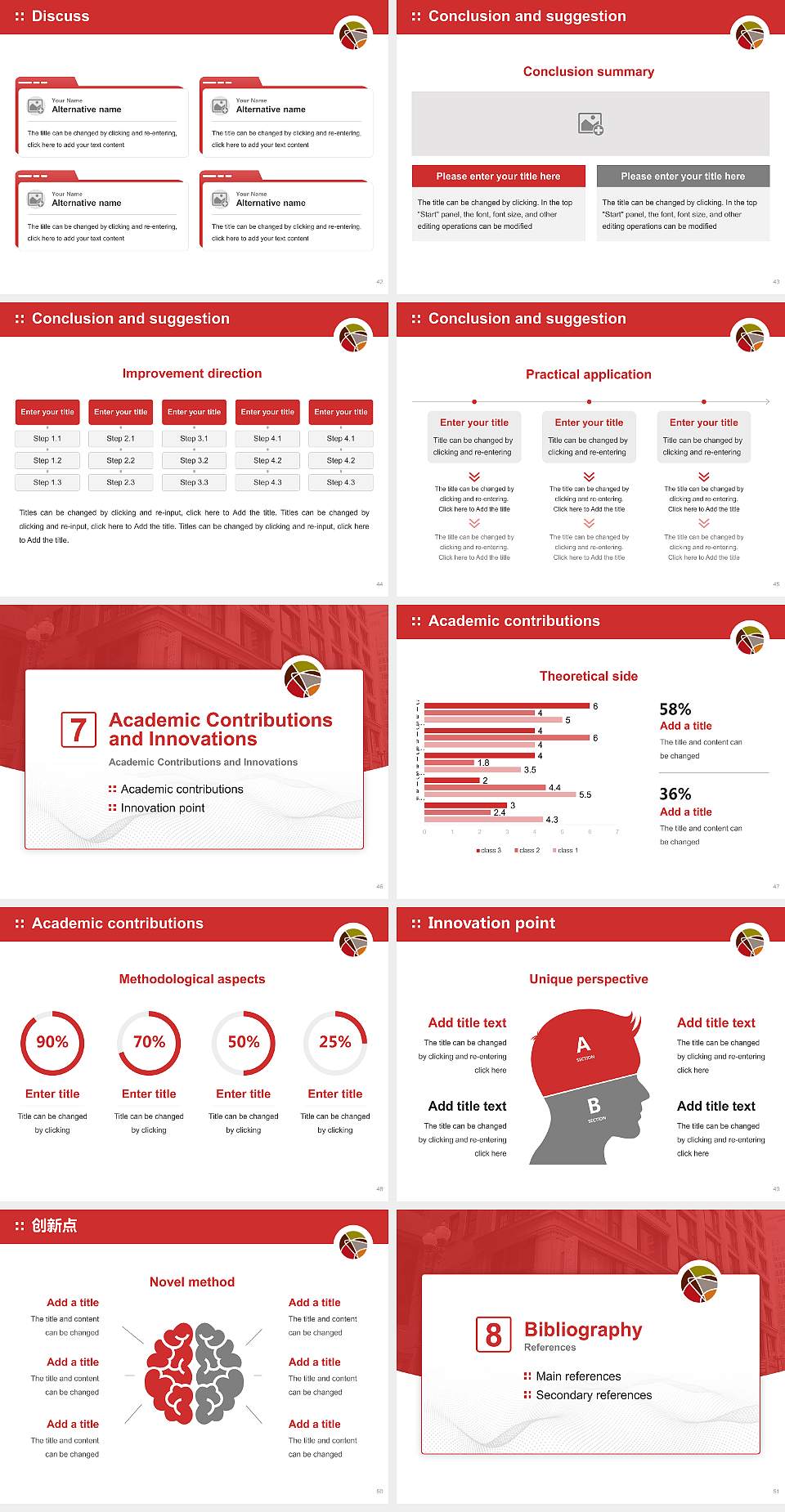 Adler University Graduation Thesis Defense PPT Template4:3 ratio PPT effect preview image6