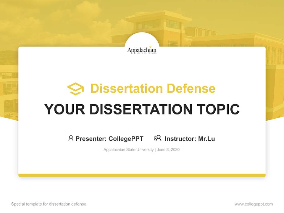 Appalachian State University Graduation Thesis Defense PPT Template4:3 ratio PPT effect preview image7