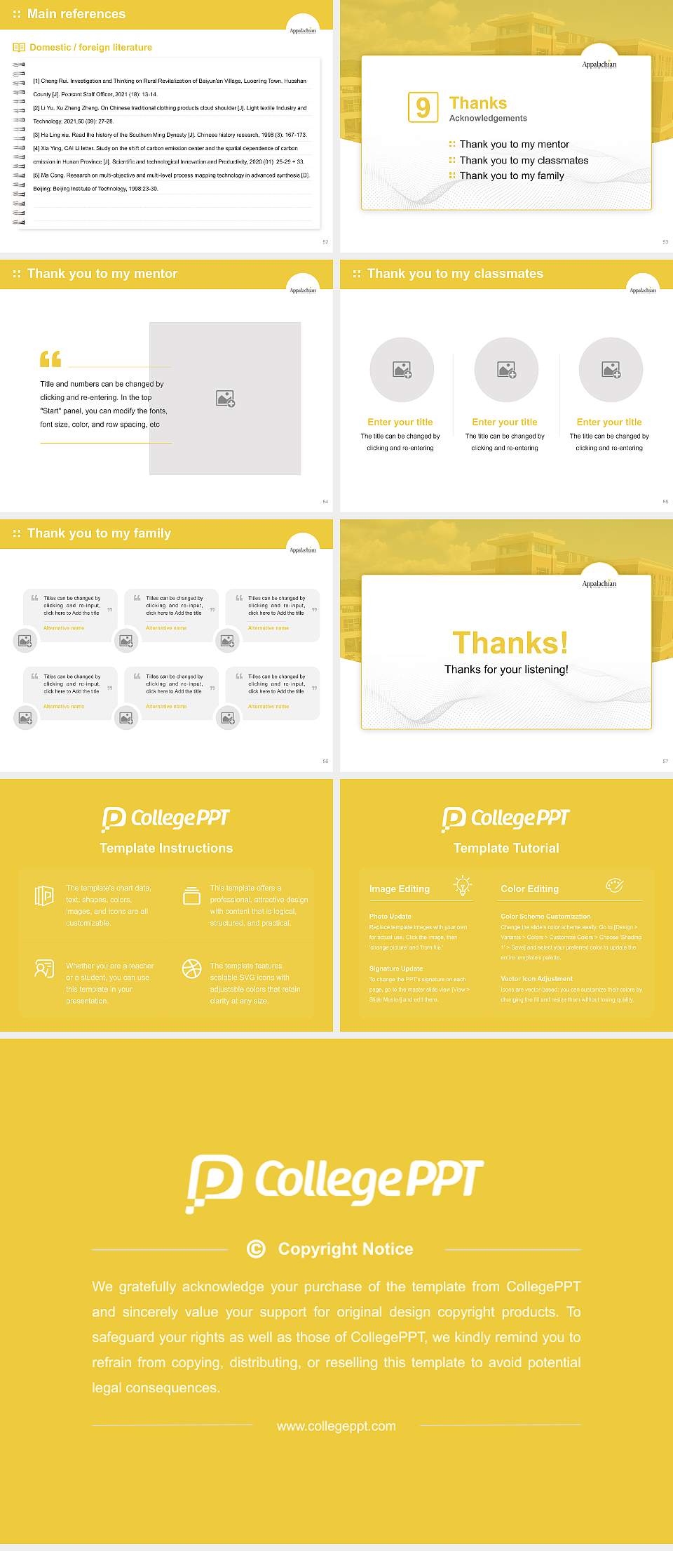 Appalachian State University Graduation Thesis Defense PPT Template4:3 ratio PPT effect preview image7