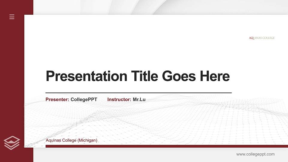 Aquinas College (Michigan) Thesis Proposal/Graduation Defense PPT Template16:9 ratio PPT effect preview image
