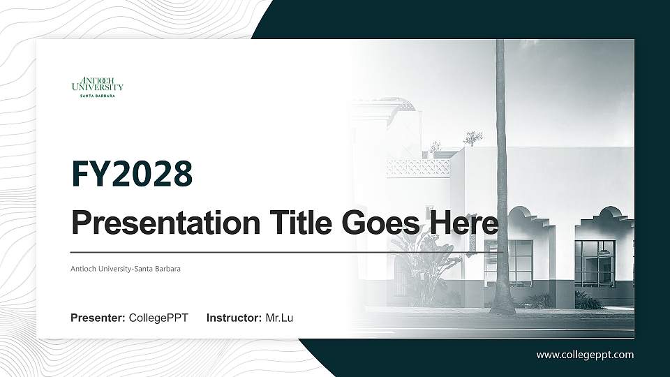 Antioch University-Santa Barbara Academic Presentation/Research Findings Report PPT Template16:9 ratio PPT effect preview image