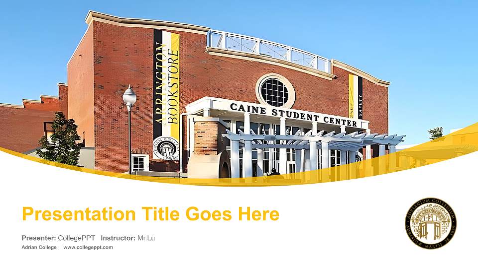 Adrian College Course/Courseware Creation PPT Template16:9 ratio PPT effect preview image